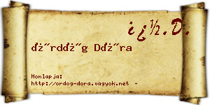 Ördög Dóra névjegykártya